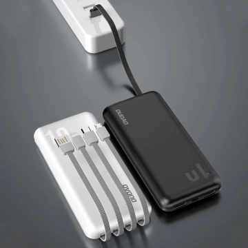 Dudao K6Pro Universal 10000mAh Powerbank mit USB-Kabel, USB Typ C, Lightning Black (K6Pro-black)
