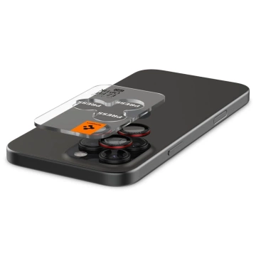 Spigen Optik Pro L-Series Glas.Tr „Ez Fit“ Kameraschutz 2er-Pack für iPhone 14 Pro / Pro Max / 15 Pro / Pro Max / 16 Pro / 16 Pro Max Schwarz