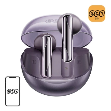 TWS QCY AilyBuds Clear T32-Ohrhörer (lila)