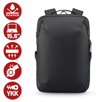 Plecak Podróżny Mark Ryden na Laptopa 15.6", Wodoodporny, Pojemny 21L, z Brelokiem na Klucze i Gwizdkiem  44 × 29 × 17 cm – Czarny