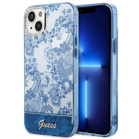 Etui Guess GUHCP14MHGPLHB für Apple iPhone 14 Plus 6,7" niebieski/blue Hardcase Porcelain Collection