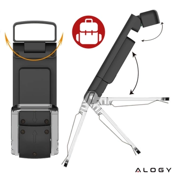 Alogy Clip Lampe LED Leselampe Wiederaufladbare Buchclip-Lampe Schwarz