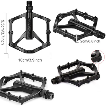 Pedały rowerowe platformowe do roweru MTB aluminiowe 9/16" Aluminium czarne komplet [2szt.]
