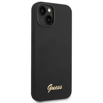 Etui Guess GUHCP14MSLSMK für Apple iPhone 14 Plus 6,7" Czarny/Black Hard Case Silikon Vintage Gold Logo