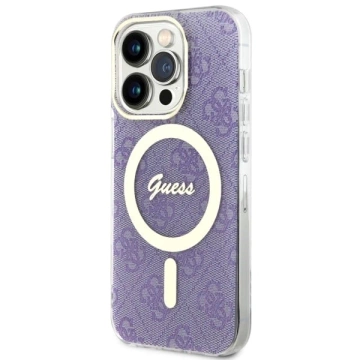 Etui na telefon Guess GUHMP14LH4STU do Apple iPhone 14 Pro 6.1" purpurowy/purple hardcase 4G MagSafe
