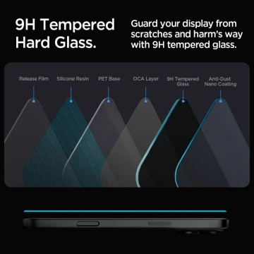 Spigen Glas.tr „ez Fit“ Sichtschutzglas 2er-Pack für iPhone 16 Pro Privatsphäre