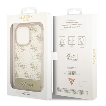 Etui Guess GUHCP14XHG4MHG do Apple iPhone 14 Pro Max 6,7" złoty/gold hardcase 4G Pattern Script