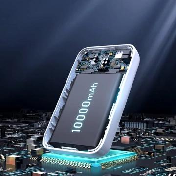 Joyroom Powerbank 10000mAh 20W Power Delivery Quick Charge 15W Magnetic Qi Wireless Charger für iPhone Kompatibel mit MagSafe weiß (JR-W020 weiß)