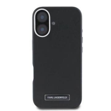 Etui Karl Lagerfeld do iPhone 16 6.1" Czarny MagSafe Hardcase FW Metal Plate 