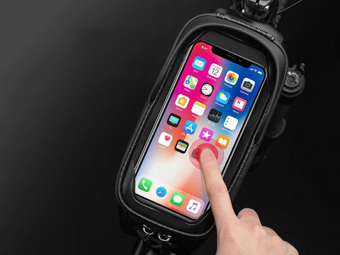 Etui torba sakwa wodoodporna na rower uchwyt na telefon na ramę RockBros B68 Czarne