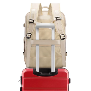 Bange wasserdichter Rucksack für 15,6-Zoll-Laptop, Stadtreisender, 45 x 30 x 16 cm, für Arbeit, Flugzeug, Herren, Damen, mit USB-Anschluss Schwarz