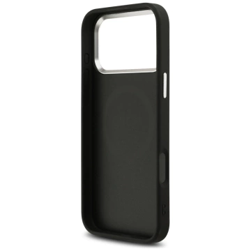Etui do iPhone 17 Pro Max Guess Glitter Triangle Logo MagSafe Black