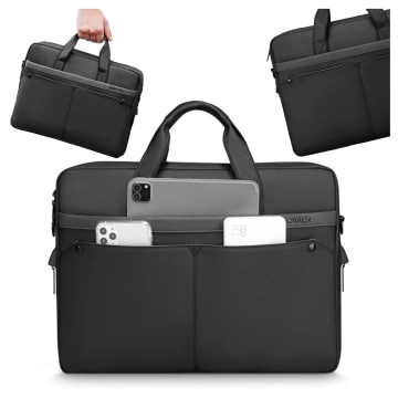 Torba na Laptopa 14" Mark Ryden, Wodoodporna, Elegancka i Pojemna, Lekka 0.5 kg, z Kieszenią na Laptopa i Tablet 9.7", Pasek na Walizkę – Czarna