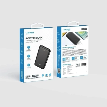 Powerbank Bateria zewnętrzna (POWER BANK) VEGER A10 - 10 000mAh czarny (W1065)