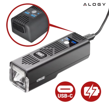 Fahrradlampe, superhell, 8 Stunden Beleuchtung, LED-Frontlicht mit Klingel, kabelgebunden, 450 lm, 2000 mAh, wasserdicht, schwarz