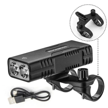 Rockbros 24310002001 Fahrradlicht 850 lm mit Powerbank-Funktion USB-C - USB-A Kabel - Schwarz
