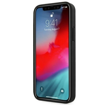 Etui na telefon BMW BMHCP12LRSPPK do Apple iPhone 12 Pro Max 6,7" czarny/black hardcase Leather Curve Perforate