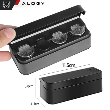 Münzbox Münzhalter Brieftasche Organizer Aufbewahrungsbox für kleine Münzen für Auto Autos Büros Zuhause Box Alogy Schwarz
