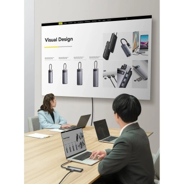 Baseus Metal Gleam Series stacja dokująca HUB 7 w 1 szary (WKWG040013)