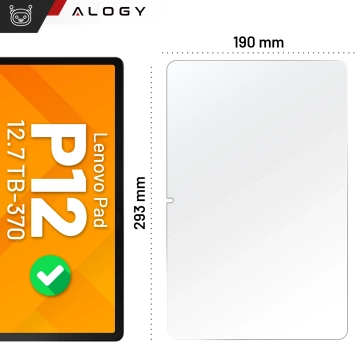 Szkło hartowane do Lenovo Tab P12 12.7 TB-370 szkło ochronne na tablet Alogy Screen Protector Tempered Glass 9H