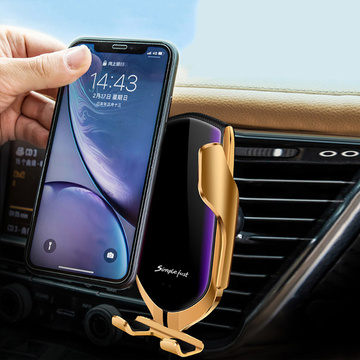 Automatische Autohalterung Alogy R2 Qi Induktionsladegerät für das Auto für den 10W Gold Kühlergrill