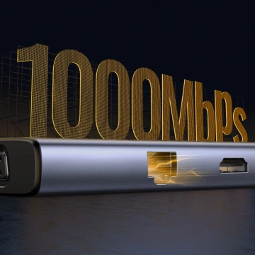 Ugreen CM498 USB-C HDMI VGA RJ45 Adapter USB-A SD PD 100W Hub 9in1 Grau