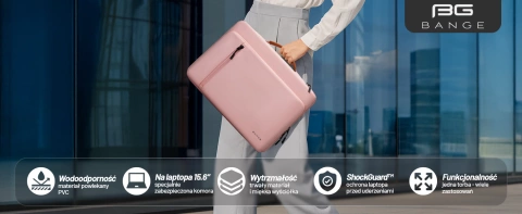 Bange wasserdichte Laptoptasche für Laptops bis 15,6 Zoll – geräumig und komfortabel, robust und atmungsaktiv, ideal für Stadt und Reisen, Büro und Flug, Unisex – Pink