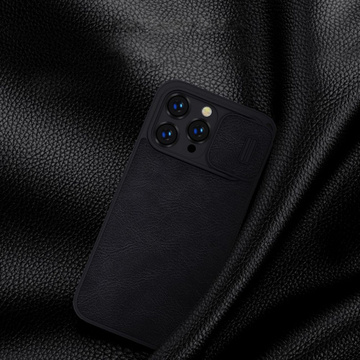 Etui skórzane Nillkin Qin Pro Leather Case do iPhone 14 Pro Max (czarne)
