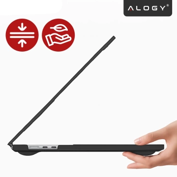 Etui ochronne do Apple Macbook Air 15 M2 2023 / M3 2024 (A2941, A3114) Alogy MatteGuard™ obudowa Matowa Przezroczysta Biel z czarną ramką