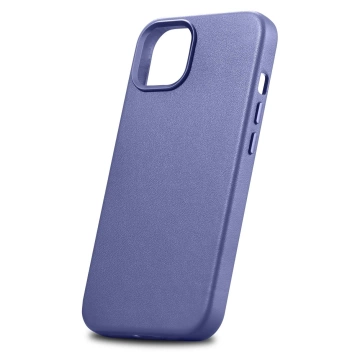 Etui na telefon iCarer Case Leather z naturalnej skóry do iPhone 14 Plus jasnofioletowy (kompatybilne z MagSafe) 