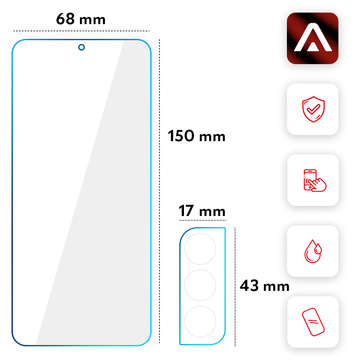3x 9H gehärtetes Glas für den Bildschirm, 2x Glas für das Objektiv der Alogy Glass Pack Kamera für das Galaxy S21 FE