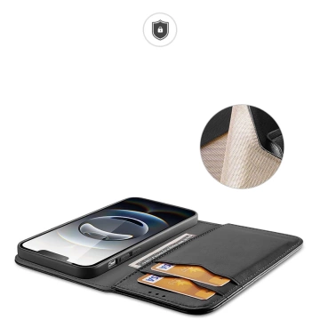 iPhone 16e Dux Ducis Hivo Schutzhülle mit Flip und RFID-Schutz - Schwarz