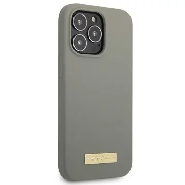 Etui Guess GUHMP13LSPLG do Apple iPhone 13 Pro / 13 6,1" szary/grey hard case Silicone Logo Plate MagSafe