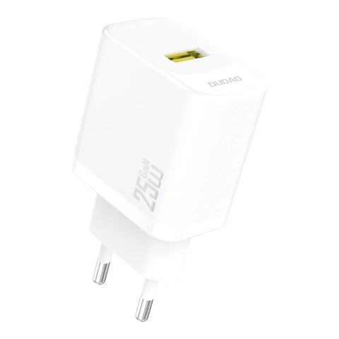 Ładowarka sieciowa Dudao A27S 25W GaN USB-A | Szybkie ładowanie QC 3.0 - Biała