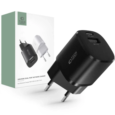 C20W MINI 2-PORT NETZWERKLADEGERÄT PD20W/QC3.0 SCHWARZ