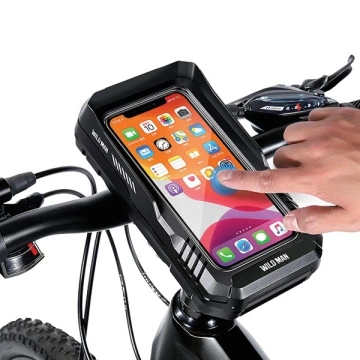 Torba Rowerowa Na Kierownicę Wildman FK4 Wodoodporna Na Telefon Czarna