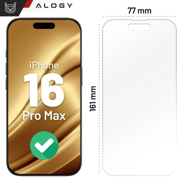 Szkło "NIETŁUKĄCE" do Apple iPhone 16 Pro Max hybrydowe Alogy Flexi Full Glass 9H płaskie na cały ekran