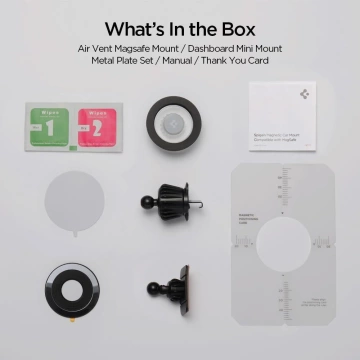Uchwyt Samochodowy Spigen MFT13 MagSafe Dashboard & Vent Mount Silver