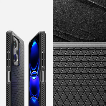 Etui na telefon Spigen Liquid Air obudowa ochronna do Xiaomi Redmi Note 12 Pro 5G / Poco X5 Pro 5G Matte Black + Szkło