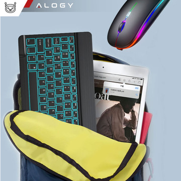 Klawiatura Bezprzewodowa Alogy RGB LED RGB Bluetooth iOS/Android/Windows podświetlana Czarna