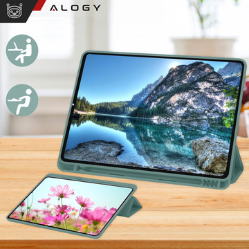 Hülle für Apple iPad 10.2 9 Gen 8/7 2021/2020/2019 Smart Pencil Case Alogy TPU Tablet Cover Grünes Glas
