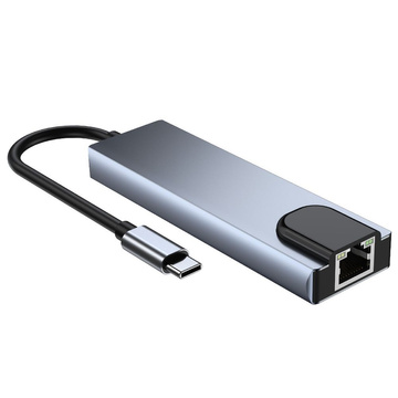Hubadapter USB V3-HUB 5w1 USB-C Grau