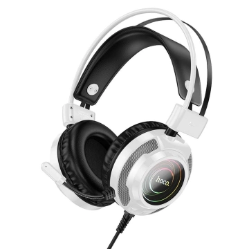 Gaming-Kopfhörer Hoco W110 RGB USB-Buchse 3,5 mm Weiß