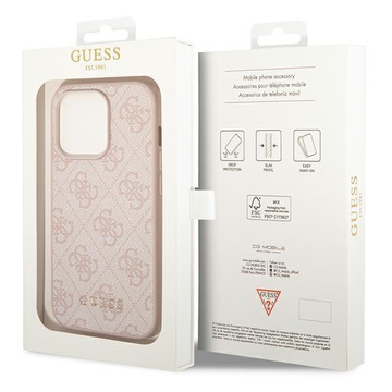 Etui Guess GUHCP14LG4GFPI für Apple iPhone 14 Pro 6,1" różowy/pink Hard Case 4G Metal Gold Logo