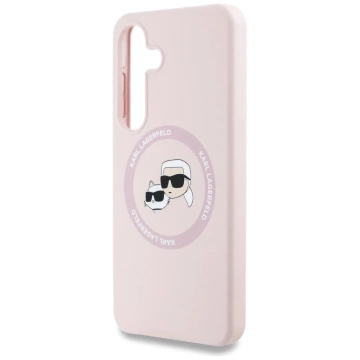 Etui do Samsung Galaxy S25 Plus Różowy Karl Lagerfeld Silicone Double Heads And Circle MagSafe