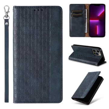 Magnetband Hülle Hülle für iPhone 13 Pro Tasche Geldbörse Mini Lanyard Anhänger Blau