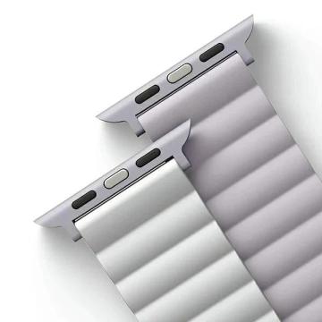 Pasek UNIQ Revix do Apple Watch Series 4/5/6/7/8/SE/SE2/Ultra 42/44/45mm Reversible Magnetic lila-biały/lilac-white