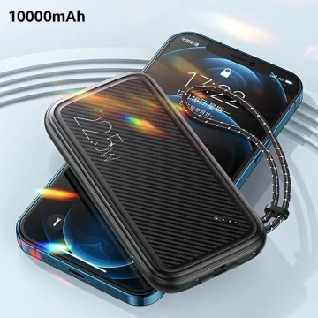 USAMS Powerbank PB56 10000mAh 22.5W 2xQC3.0+PD Fast Charge czarny/black 10KCD15101 (US-CD151)