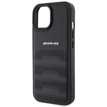 Etui do iPhone 15 Plus Mercedes AMG Leather Debossed Lines czarne