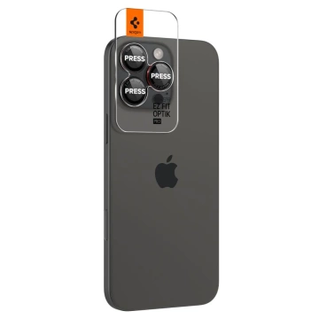 Spigen Optik Pro L-Series Glas.Tr „Ez Fit“ Kameraschutz 2er-Pack für iPhone 14 Pro / Pro Max / 15 Pro / Pro Max / 16 Pro / 16 Pro Max Schwarz
